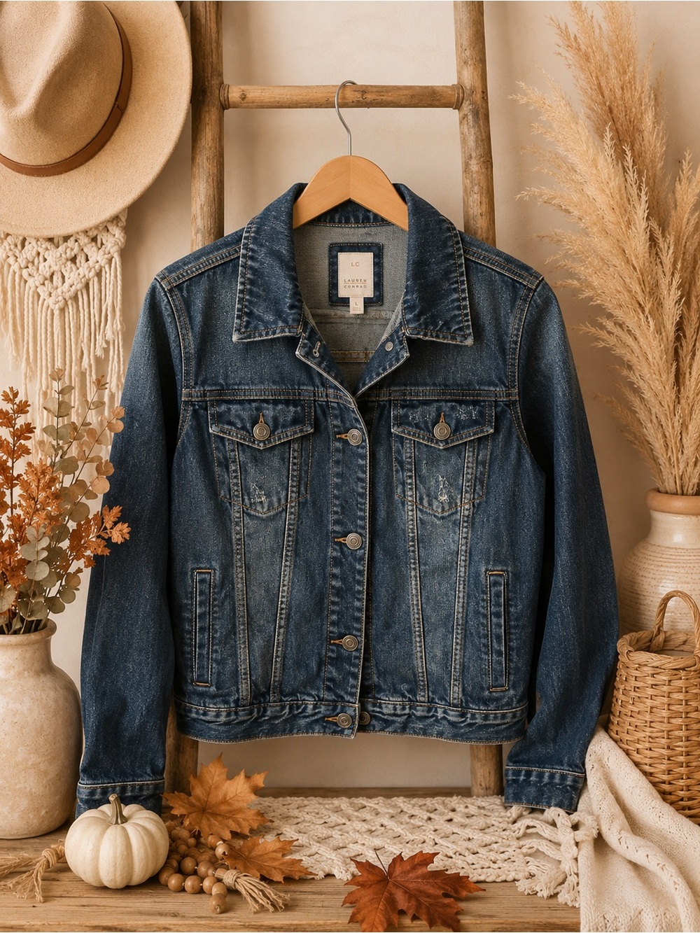 LC Lauren Conrad Indigo Blue Denim Jacket